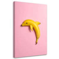 Obraz do pokoju dziecka salonu, Abstrakcja Banan Delfin 70x100
