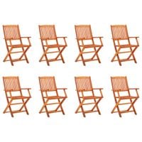 Składane krzesła ogrodowe, 8 szt., lite drewno eukaliptusowe