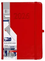 Kalendarz 2026 B6 Dzienny Jazz, Czerwony