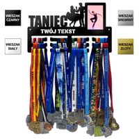 Wieszak na medale z ramką na zdjęcie+imię TANIEC 12 WZORÓW 4 KOLORY 4.5