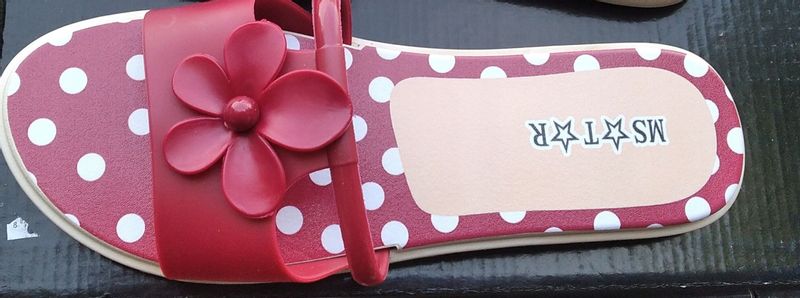 ELEGANCKIE czerwone KLAPKI DAMSKIE Z KWIATKIEM r38 zdjęcie 3