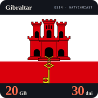 Karta eSIM Internet Gibraltar 20 GB na 30 dni - bez rejestracji