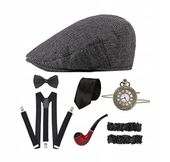 ZESTAW RETRO MĘSKI LATA 20 30 7 ELEMENTÓW GANGSTER