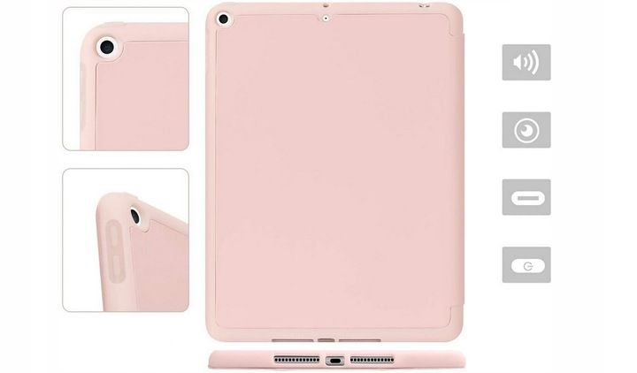 ETUI SMART CASE POKROWIEC DO APPLE IPAD 10.2 7 8 9 GEN RÓŻOWY Z KLAPKĄ zdjęcie 2