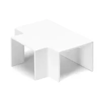 Kwadratowa biała listwa PVC 60x40 mm z kolankiem i trójnikiem, 4 sztuki praktyczny zestaw do instalacji