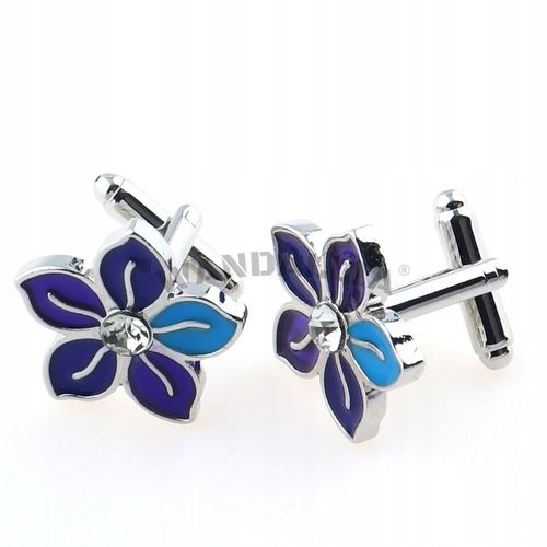 WANDALLIA Spinki do mankietów SP-MN-34 Tematyczne Kwiaty Stokrotki Srebrne na Arena.pl