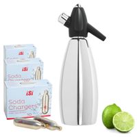 SYFON DO WODY SODOWEJ NIERDZEWNA BUTLA SATURATOR ISI + NABOJE CO2 30 SZTUK