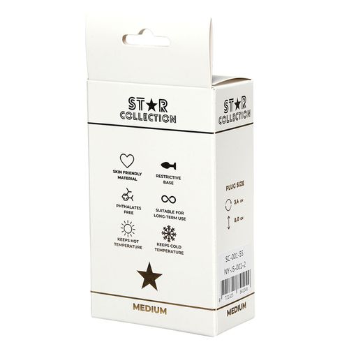 Star Collection - Silver Metal Anal Plug M - Light Pink Stone na Arena.pl
