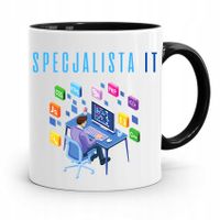 Kubek Czarny Informatyka Programisty Specjalista Z Nadrukiem Ze Zdjęciem