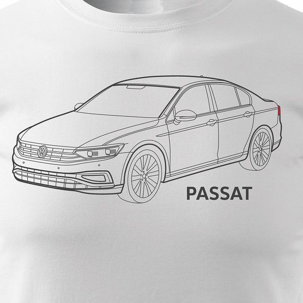 Koszulka z samochodem VW Passat męska biała REGULAR S zdjęcie 2