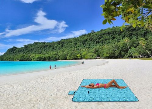 Koc Piknikowy z Uchwytem Izolacja Folia Termiczna Plażowy Mata 200x200cm na Arena.pl