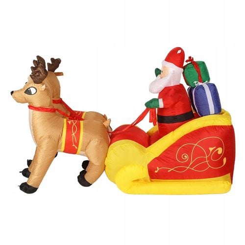 DMUCHANY MIKOŁAJ 2,2m na SANIACH RENIFERY Ozdoba Świąteczna Dekoracja Duży na Arena.pl