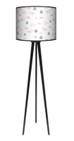 Lampa podłogowa - stojąca trójnóg drewniana duża - Flamingi