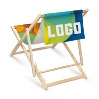 REKLAMOWY LEŻAK OGRODOWY DREWNIANY Z ZWIEWKĄ TWÓJ WZÓR TWOJE LOGO FIRMY