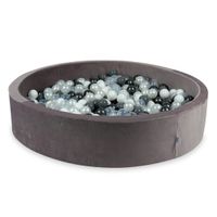 Suchy basen z piłeczkami 600 sztuk 130x30 Velvet lila (perłowe, szare, białe, przezroczyste, metaliczny grafit)