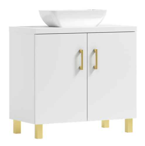 ZESTAW  MEBLI  LAZIENKOWYCH 60 szafka umywalka słupek w. (GOLD) + LARA na Arena.pl