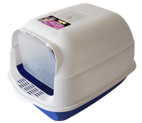 Kuweta dla kota zamykana z łopatką niebieska COMFORT 50x35x33cm PP