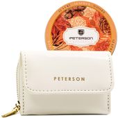 biały portfel damski lakierowany z rfid - peterson
