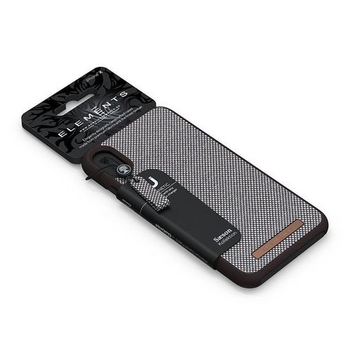 Nordic Elements Saeson Idun - Materiałowe etui iPhone Xs / X (Dark Brown Pattern 1) na Arena.pl
