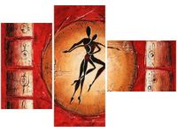 100CM 80 OBRAZ 3 ELEM AFRYKAŃSKI TANIEC ŚCIENNY