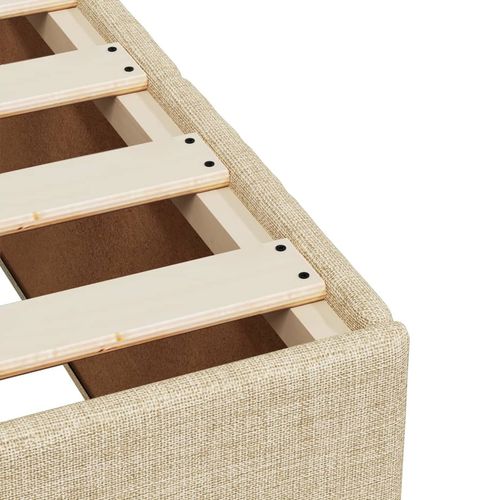 Łóżko kontynentalne z materacem, kremowe, tkanina, 140x200 cm na Arena.pl