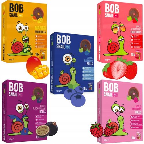 Rollsy Owocowe Zestaw Mix 5 x 100g Bob Snail 500g >> na Arena.pl