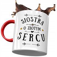 Kubek Czerwony Dla Siostry Na Urodziny Na Prezent Z Nadrukiem Ze Zdjęciem