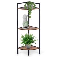 Regał Narożny Czarny Metalowy Kuchenny Łazienkowy Biurowy do Salonu Półka