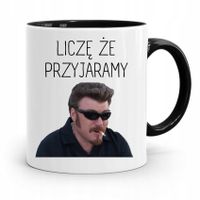 Kubek Czarny Śmieszny Zabawny Liczę Że Przyjaramy Z Nadrukiem Ze Zdjęciem