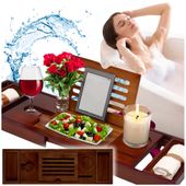 Półka podstawka na wannę bambusowa nakładka łazienkowa stolik rozsuwana spa