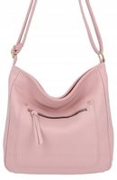 Herisson - torebka worek zamek skóra ekologiczna pudrowy różowy 1052L2087