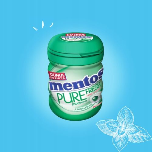 Mentos Pure Fresh guma do żucia bez cukru Spearmint miętowa łagodna 6x60g na Arena.pl