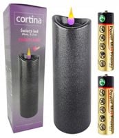 ŚWIECZKA WKŁAD DO ZNICZA EFEKT PŁOMIENIA 17,5cm GRANITOWA WYSOKA ŚWIECA