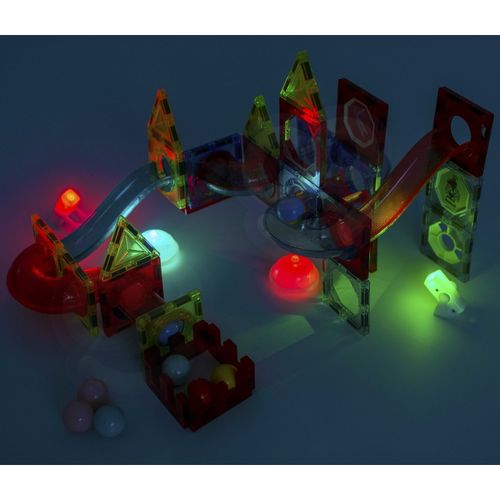 WOOPIE Klocki Magnetyczne Tor Kulkowy Świetlny Kulodrom 75 el. na Arena.pl