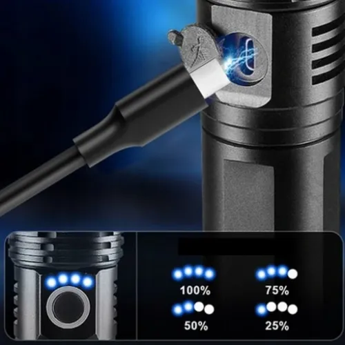 MOCNA LATARKA TAKTYCZNA WOJSKOWA LED cree XHP90 DUŻY AKUMULATOR + USB ZOOM na Arena.pl