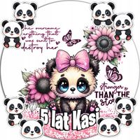OPŁATEK NA TORT 20CM - ZWIERZĘTA PANDA DEKORACJA + IMIĘ 15CM 18CM