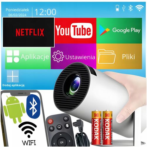 Projektor LED HY300PRO MAGCUBIC rzutnik android Wifi 4K prezent biały na Arena.pl