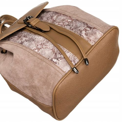 plecak damski ze skóry ekologicznej z klapką - david jones na Arena.pl