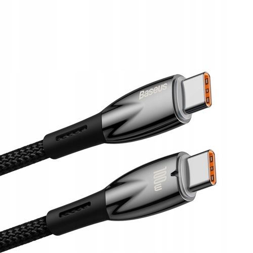 BASEUS kabel Typ C do Typ C PD 100W Glimmer 2m 200cm black wytrzymały oplot na Arena.pl