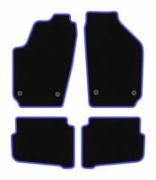 Dywaniki welurowe CARLUX-BLUE VW Fox 2005-2011 czarne/niebieskie