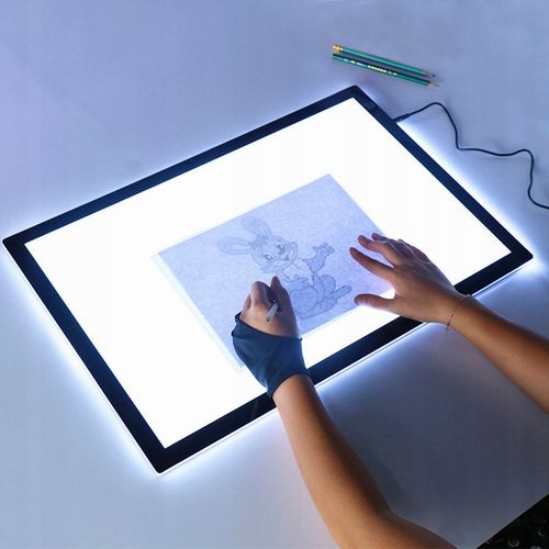 TABLET GRAFICZNY DO RYSOWANIA TABLICA LED DESKA KREŚLARSKA A4 + AKCESORIA na Arena.pl