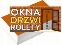 Wizytówki firmowe 200 szt RÓŻNE WZORY do wyboru OKNA DRZWI ROLETY
