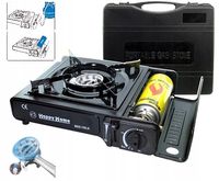 Kuchenka turystyczna gazowa 2w1 z reduktorem na butle walizka iskrownik