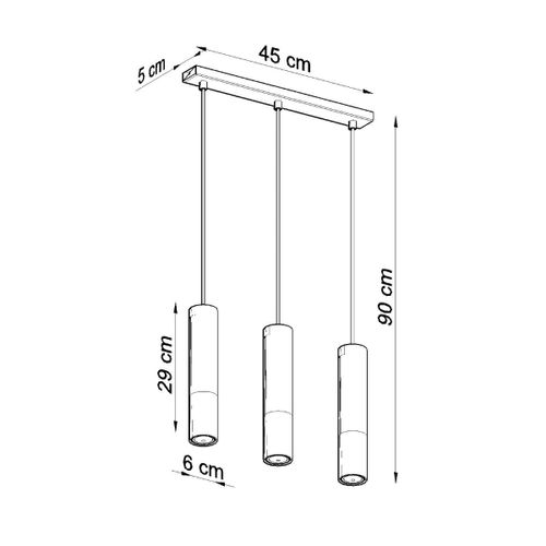 Lampa wisząca LOOPEZ 3L czarny/chrom na Arena.pl