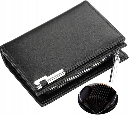 Męski Portfel Skórzany Czarny Skóra Elegancki Etui na Arena.pl