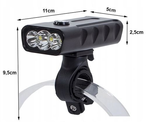 OŚWIETLENIE RWEROWE LAMPKA DROGOWE LED PRZÓD MOCNA na Arena.pl