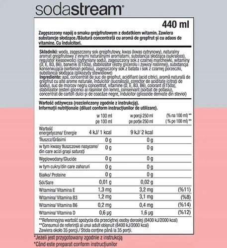 Koncentrat do wody Syrop SODASTREAM GRAPEFRUIT GREJPFRUT Bez CUKRU 440 ml na Arena.pl