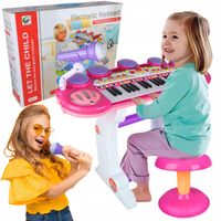 ORGANY ORGANKI KRZESEŁKO PIANINKO MP3 Z MIKROFONEM KEYBOARD USB DLA DZIECI