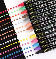 MARKERY AKRYLOWE ZESTAW 48 SZT Pisaki Flamastry Mazaki z farbą do kamieni