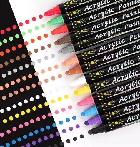 MARKERY AKRYLOWE ZESTAW 48 SZT Pisaki Flamastry Mazaki z farbą do kamieni na Arena.pl